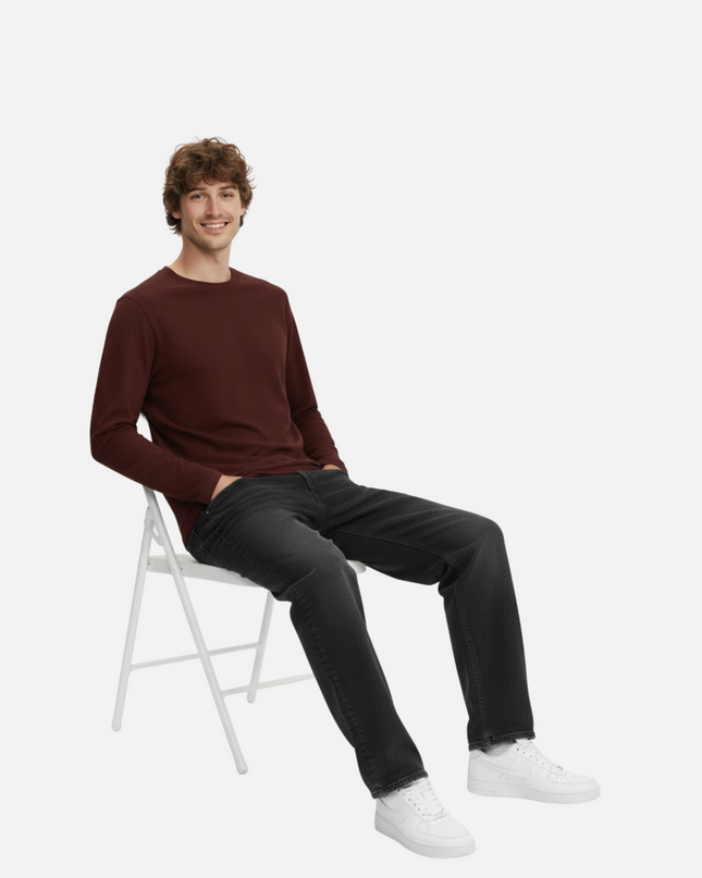 Maroon Full Sleeve T-Shirt