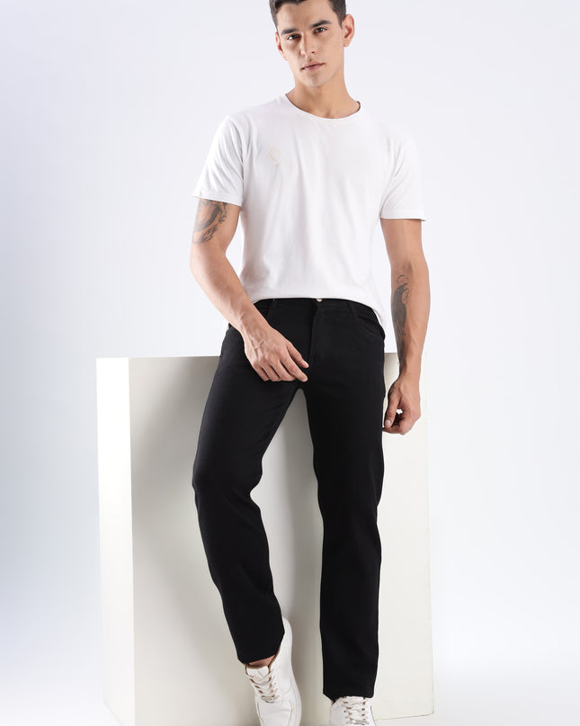 Black straight fit
