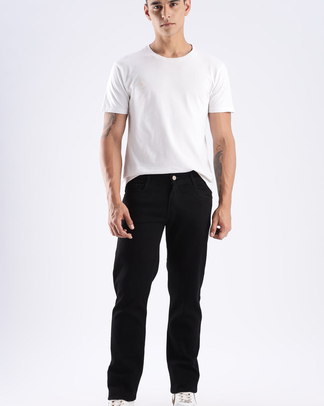 Black straight fit