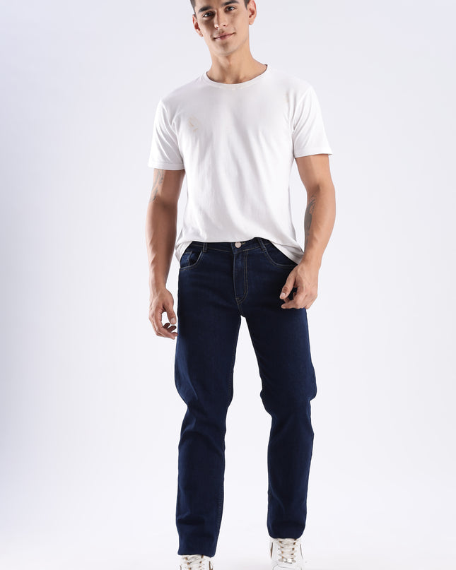 Dark blue straight fit