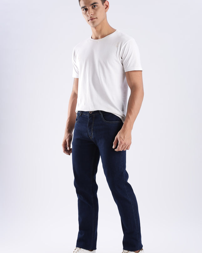 Dark blue straight fit
