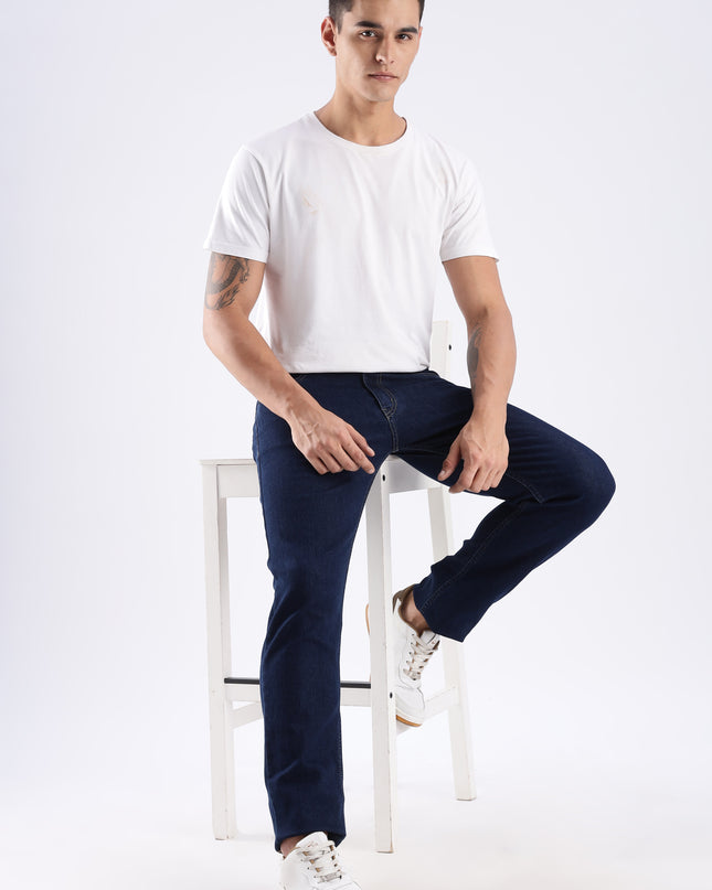 Dark blue straight fit