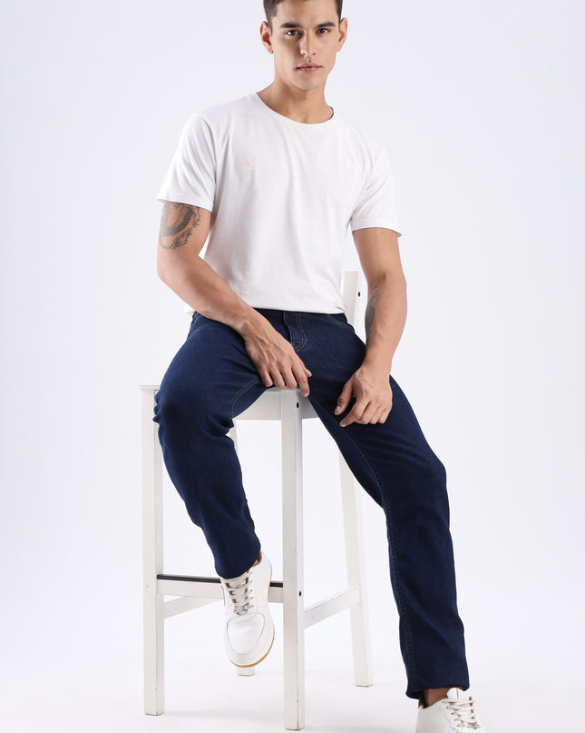 Dark blue straight fit