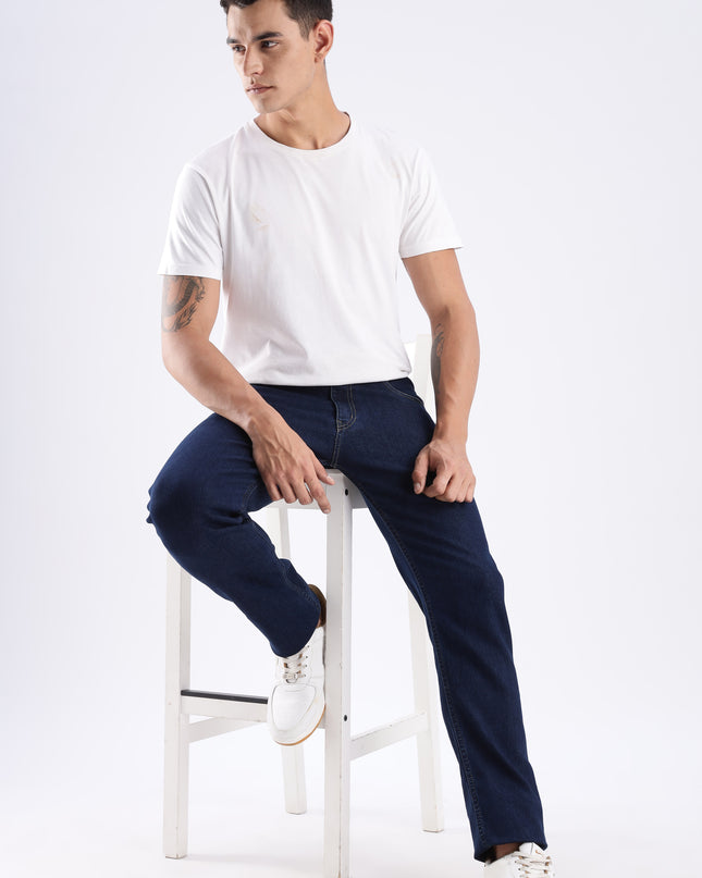 Dark blue straight fit