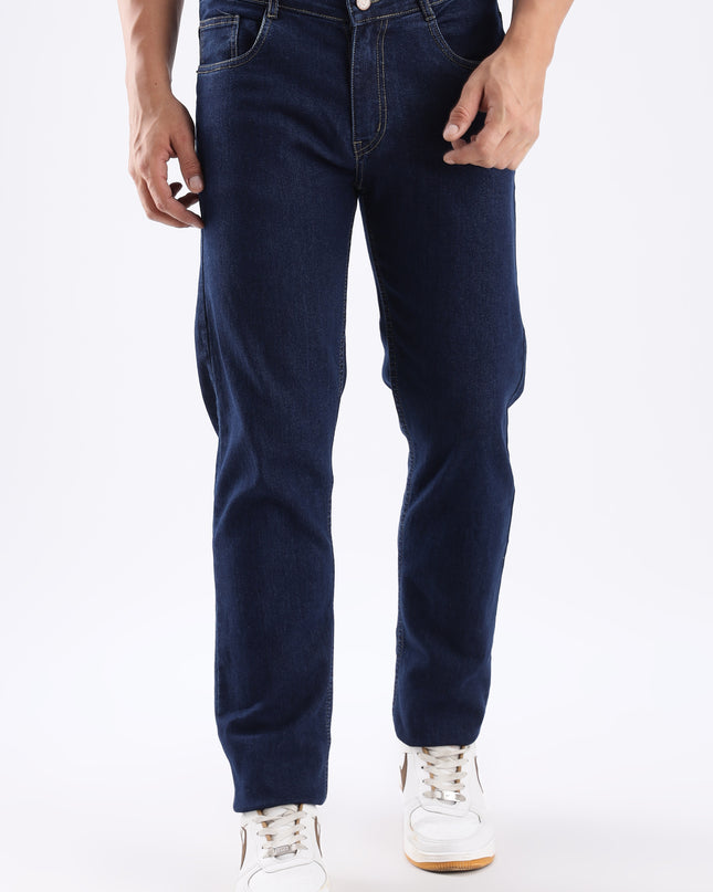 Dark blue straight fit
