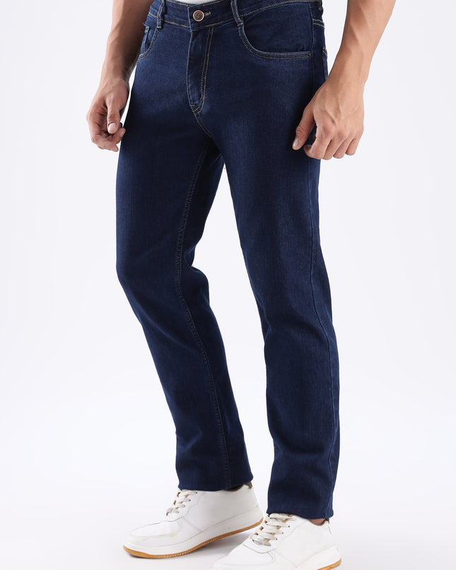 Dark blue straight fit