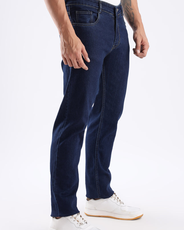 Dark blue straight fit